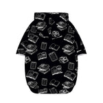 Black And White Books Pattern Print Dog Zip Up Hoodie
