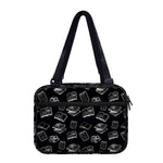 Black And White Books Pattern Print Double Strap Bible Bag