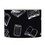 Black And White Books Pattern Print Drum Lamp Shade