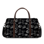 Black And White Books Pattern Print Duffle Bag