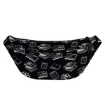 Black And White Books Pattern Print Fanny Pack