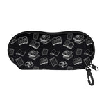 Black And White Books Pattern Print Glasses Case