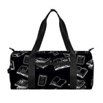 Black And White Books Pattern Print Gym Bag