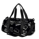 Black And White Books Pattern Print Gym Bag