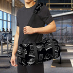 Black And White Books Pattern Print Gym Bag