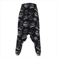 Black And White Books Pattern Print Hammer Pants