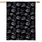 Black And White Books Pattern Print House Flag