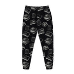 Black And White Books Pattern Print Jogger Pants