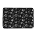 Black And White Books Pattern Print Kitchen Mat