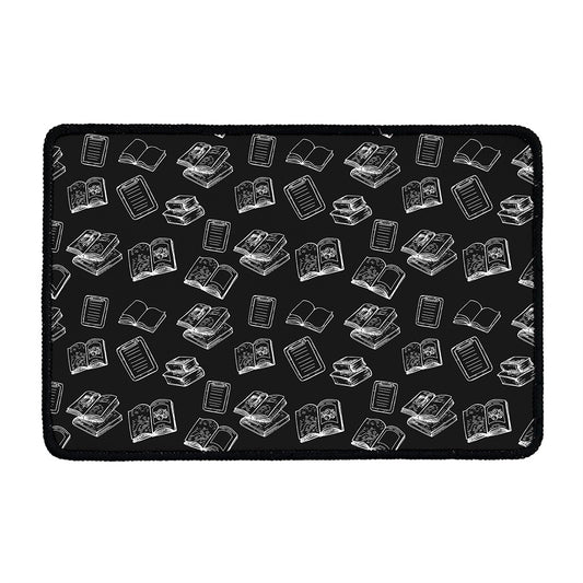 Black And White Books Pattern Print Kitchen Mat