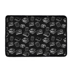 Black And White Books Pattern Print Kitchen Mat