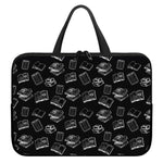 Black And White Books Pattern Print Laptop Sleeve With Handle