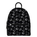 Black And White Books Pattern Print Leather Backpack