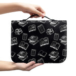 Black And White Books Pattern Print Leather Bible Cover