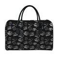 Black And White Books Pattern Print Leather Duffel Bag