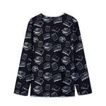 Black And White Books Pattern Print Long Sleeve Short Coat