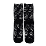 Black And White Books Pattern Print Long Socks