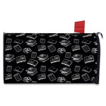 Black And White Books Pattern Print Mailbox Cover