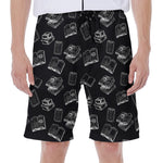 Black And White Books Pattern Print Men's Beach Shorts