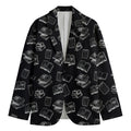 Black And White Books Pattern Print Men's Blazer