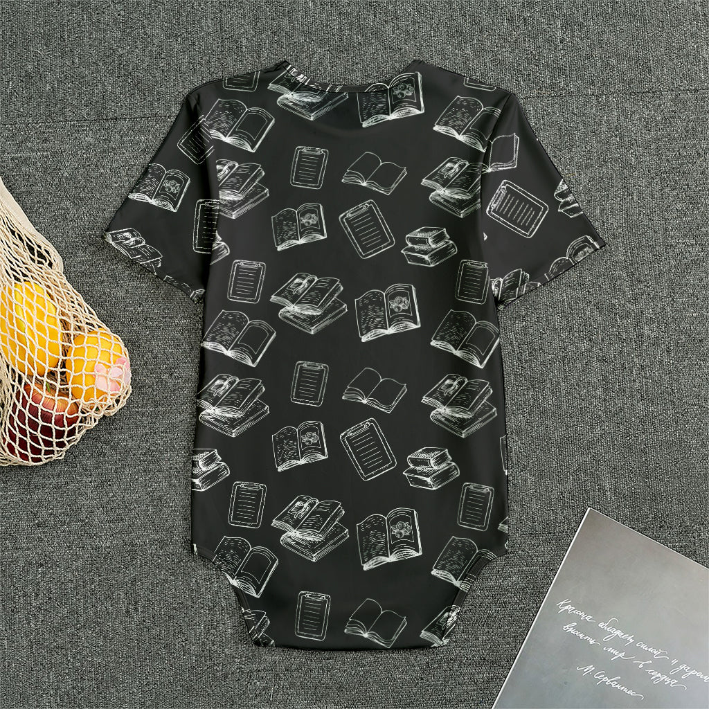 Black And White Books Pattern Print Men's Bodysuit