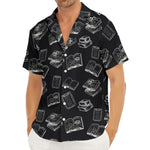 Black And White Books Pattern Print Men's Deep V-Neck Shirt