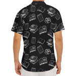 Black And White Books Pattern Print Men's Deep V-Neck Shirt