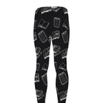 Black And White Books Pattern Print Men's leggings