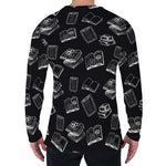 Black And White Books Pattern Print Men's Long Sleeve T-Shirt