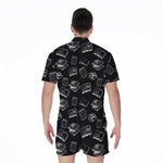 Black And White Books Pattern Print Men's Rompers