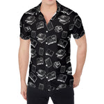 Black And White Books Pattern Print Men's Shirt