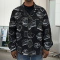 Black And White Books Pattern Print Men's Shirt Jacket