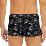 Black And White Books Pattern Print Men's Short Boxer Briefs