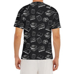 Black And White Books Pattern Print Men's Short Sleeve Rash Guard
