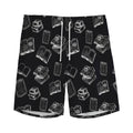 Black And White Books Pattern Print Men's Athletic Shorts