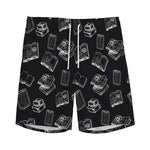 Black And White Books Pattern Print Men's Sports Shorts