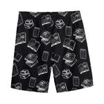 Black And White Books Pattern Print Men's Sports Shorts
