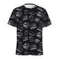 Black And White Books Pattern Print Men's Athletic T-Shirt