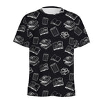 Black And White Books Pattern Print Men's Sports T-Shirt
