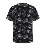 Black And White Books Pattern Print Men's Sports T-Shirt
