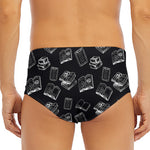 Black And White Books Pattern Print Men's Triangle Swim Briefs