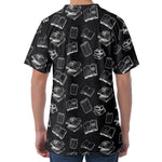 Black And White Books Pattern Print Men's Velvet T-Shirt