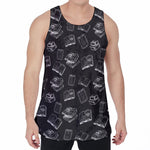 Black And White Books Pattern Print Men's Velvet Tank Top