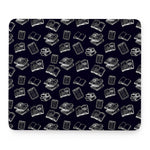 Black And White Books Pattern Print Mouse Pad