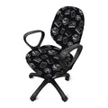 Black And White Books Pattern Print Office Chair Cover