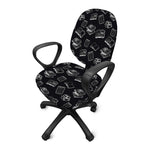 Black And White Books Pattern Print Office Chair Cover