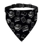 Black And White Books Pattern Print Over The Collar Dog Bandana
