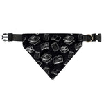 Black And White Books Pattern Print Over The Collar Dog Bandana