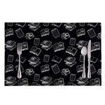 Black And White Books Pattern Print Placemat