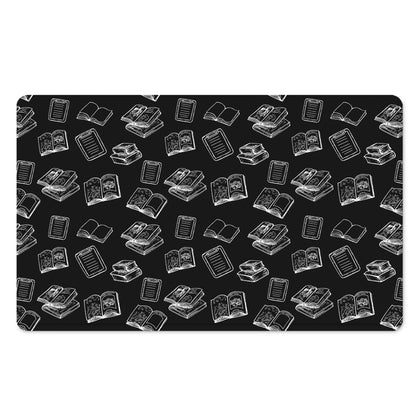 Black And White Books Pattern Print Polyester Doormat